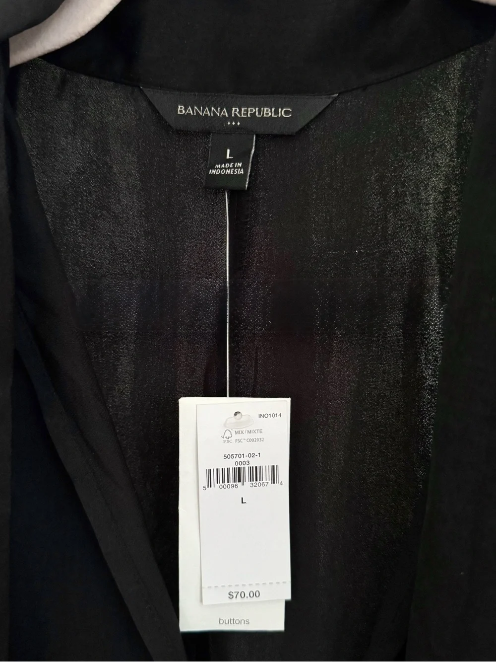 BNWT Banana Republic Black Scarf Tie Neck Blouse Large Sold Out Office Chic - Picture 10 of 11